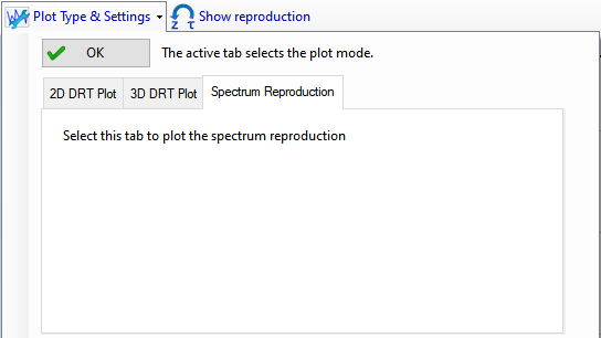 No settings are required for the Spectrum Reproduction plot